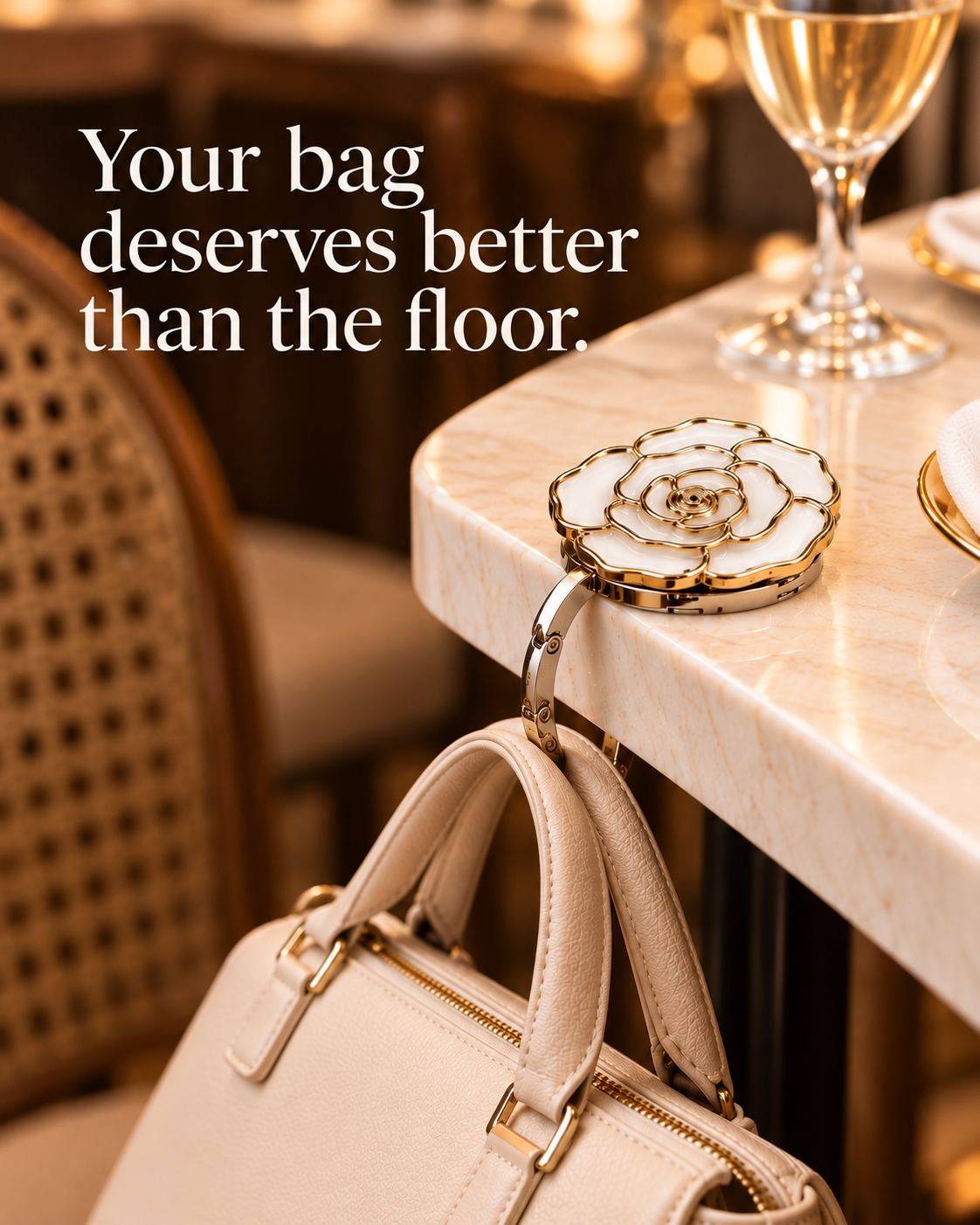 The Élevée Bag Hook | Foldable Handbag Table Hook