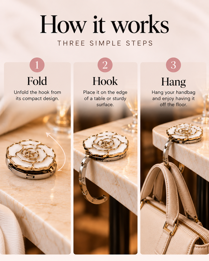 The Élevée Bag Hook | Foldable Handbag Table Hook